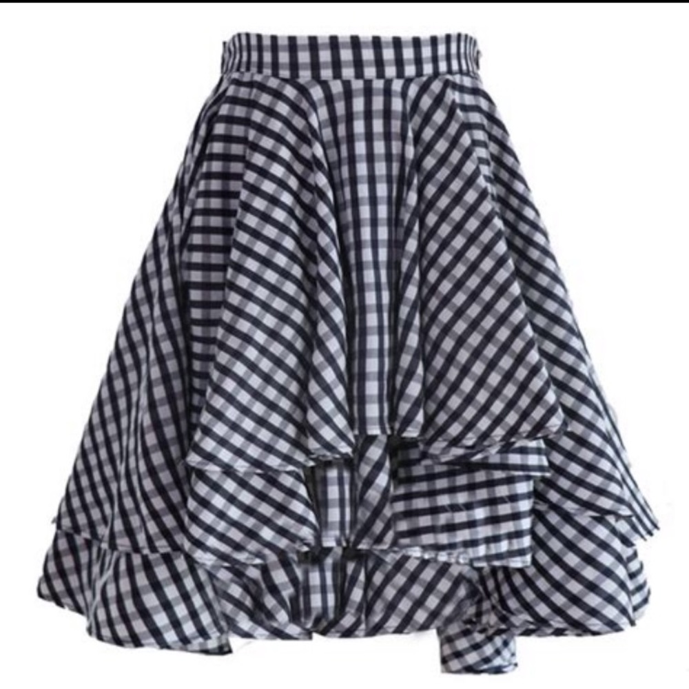 Black and White Gingham Oslo Skirt